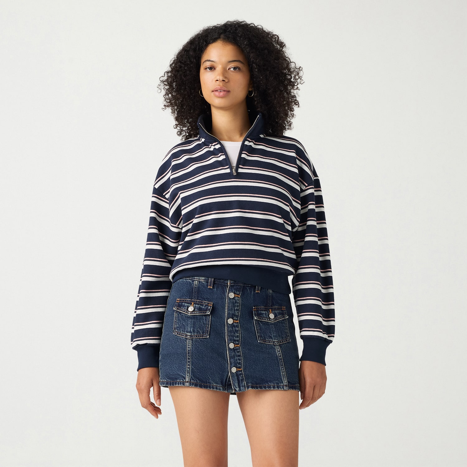 Levi's® Womens Mock Neck Long Sleeve Quarter-Zip Pullover