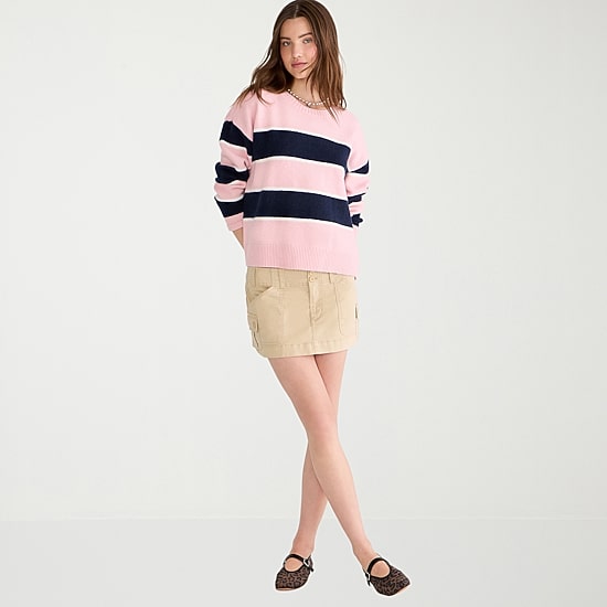 AEROPOSTALE Juniors Womens Round Neck Long Sleeve Striped Pullover Sweater