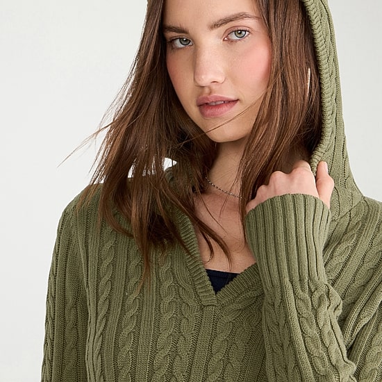 AEROPOSTALE Juniors Womens V Neck Long Sleeve Pullover Sweater