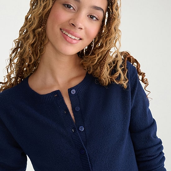 AEROPOSTALE Womens Round Neck Long Sleeve Button Juniors Cardigan