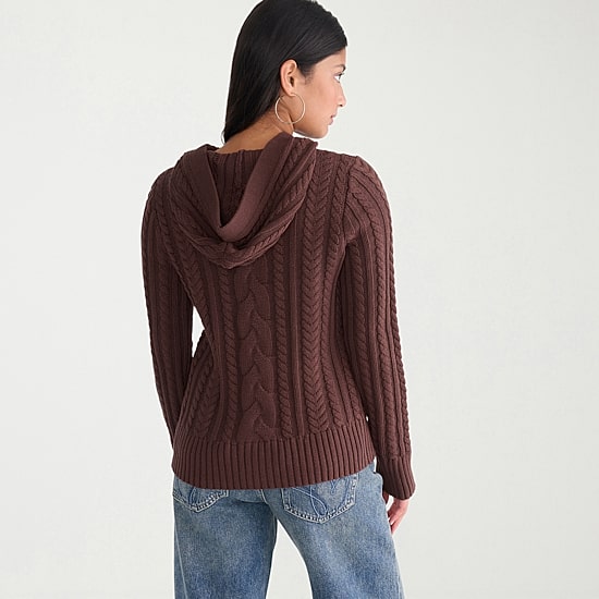 AEROPOSTALE Womens Hooded Long Sleeve Button Juniors Cardigan