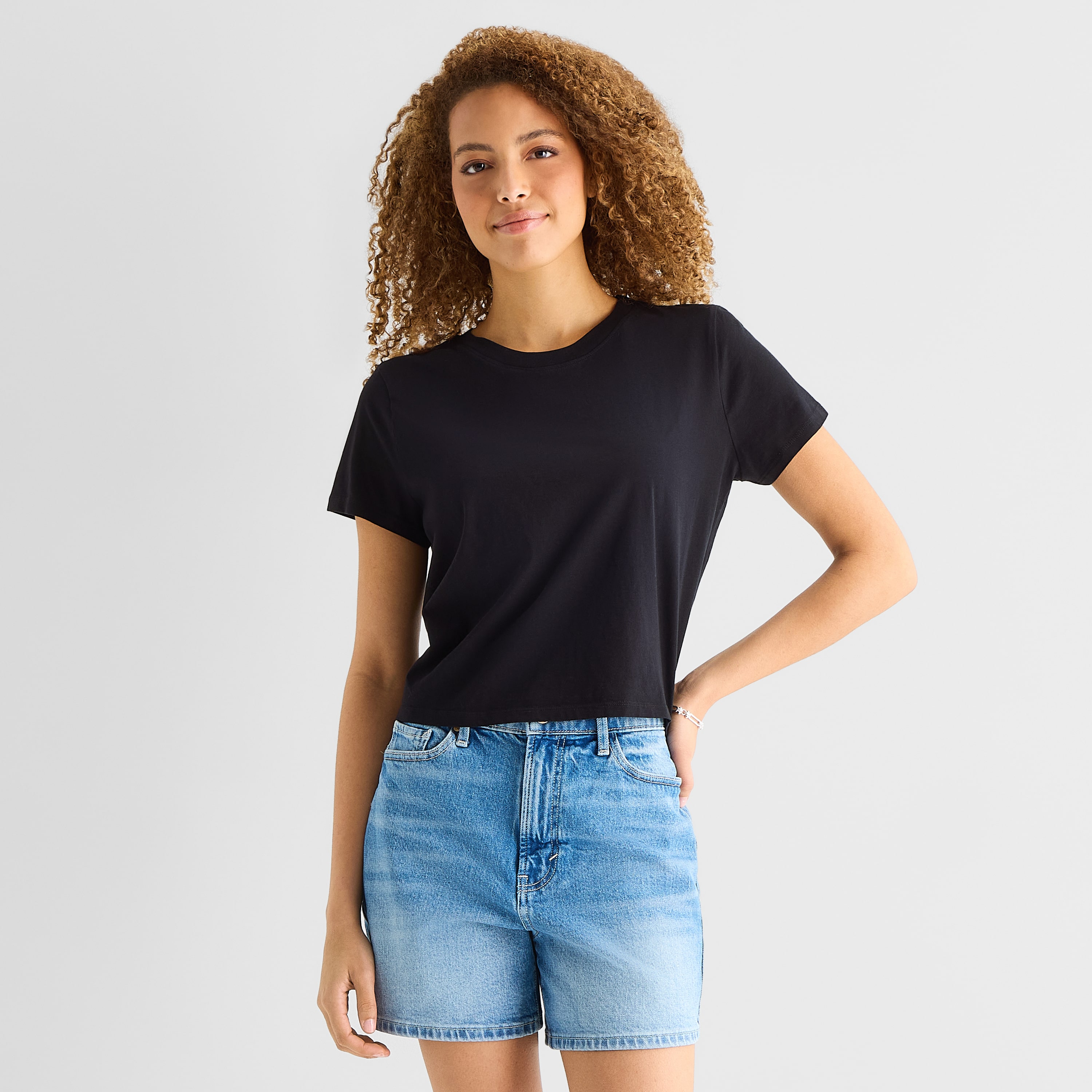 A.N.A Womens Crew Neck Short Sleeve T-Shirt