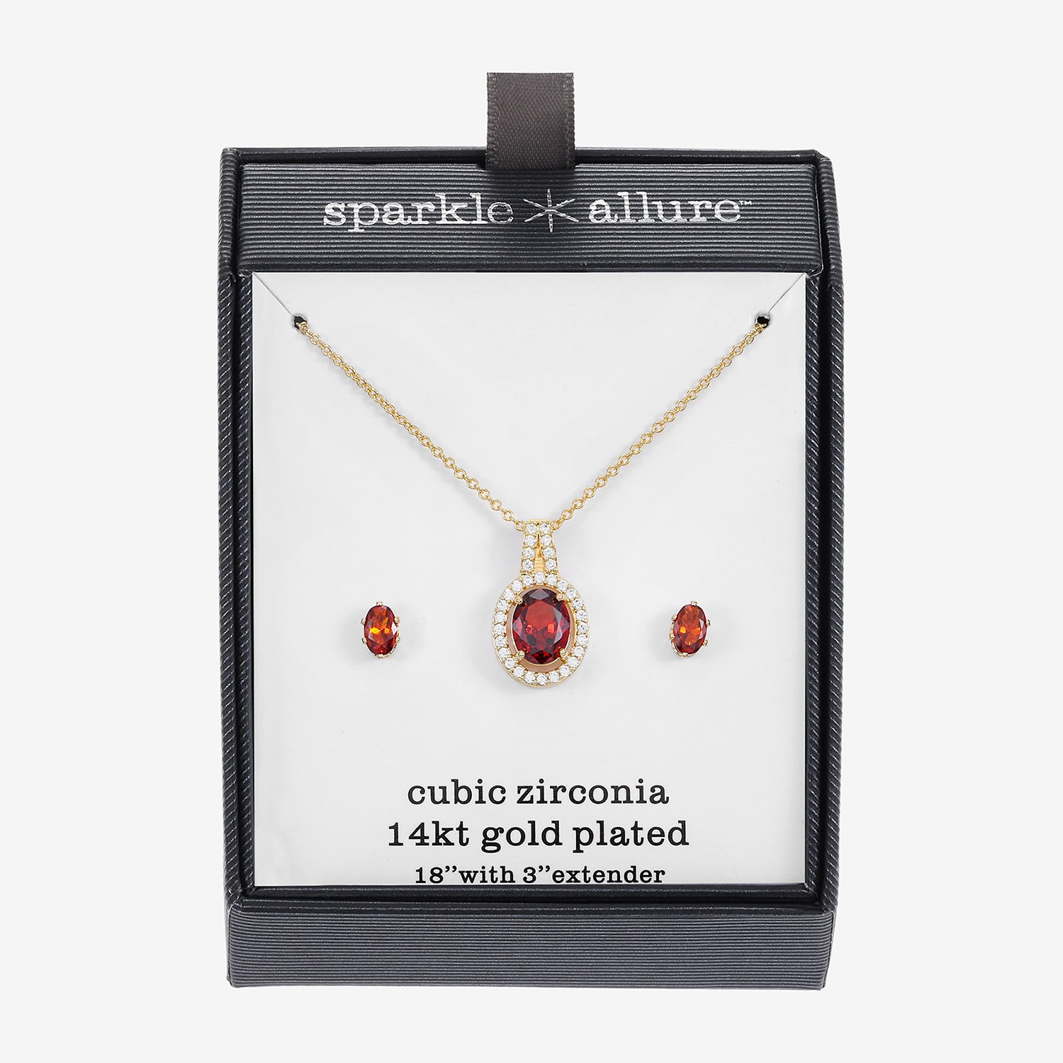 Sparkle Allure Womens Cubic Zirconia 14K Gold Over Brass Oval 2-pc. Jewelry Set