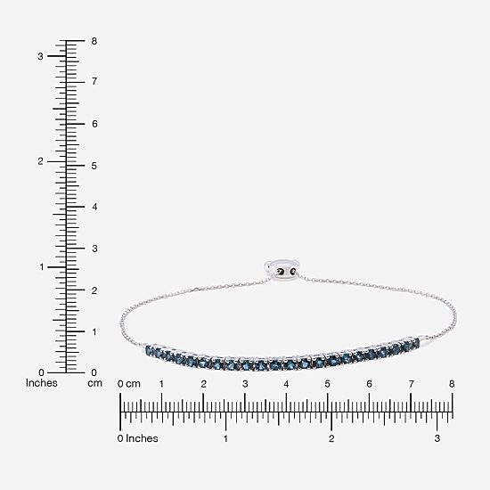 Limited Quantities! Womens Genuine Blue Topaz 10K White Gold Bolo Bracelet