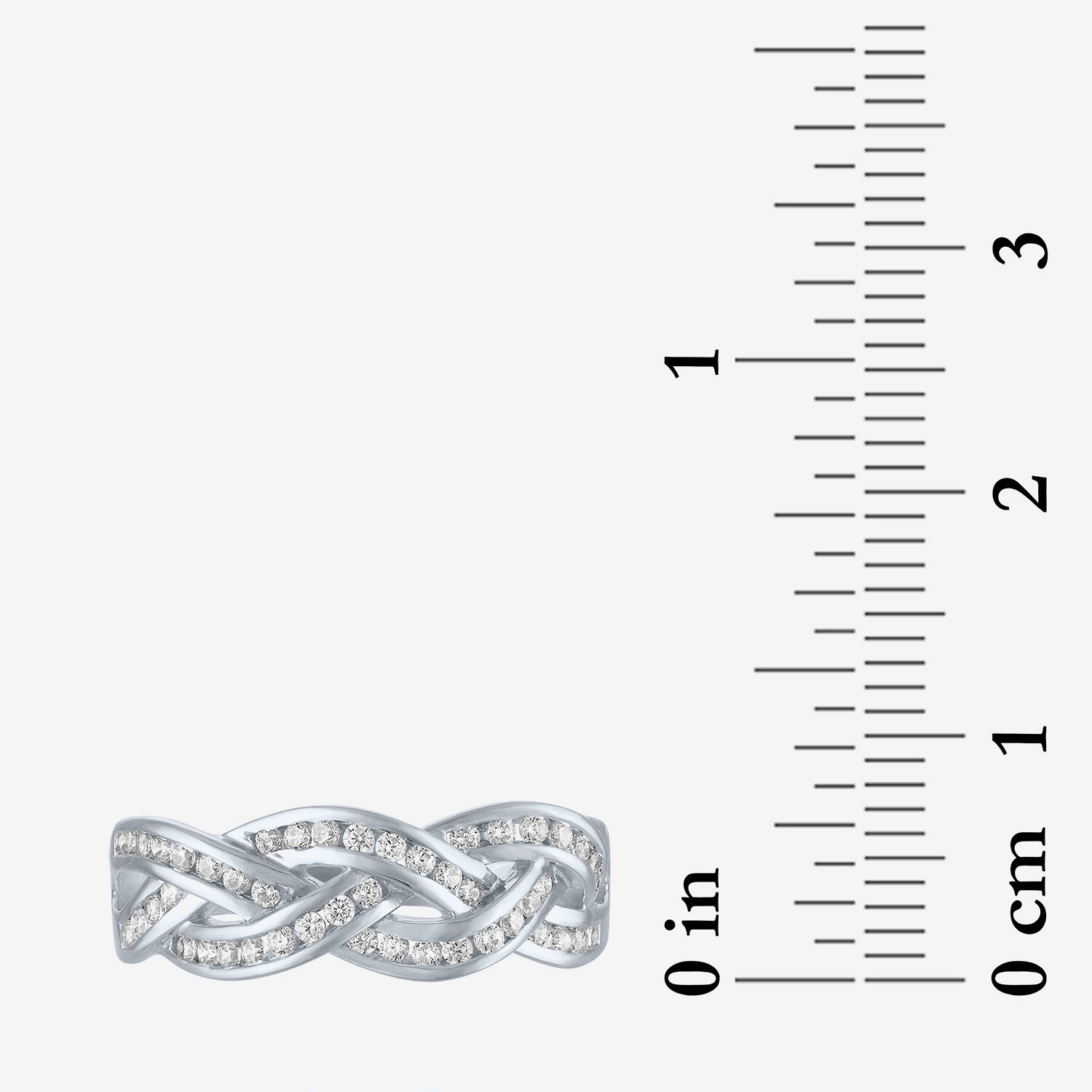 (I1-I2/ G-H) Womens 1/3 CT. T.W. Lab Grown White Diamond 10K Gold Crossover Cocktail Ring