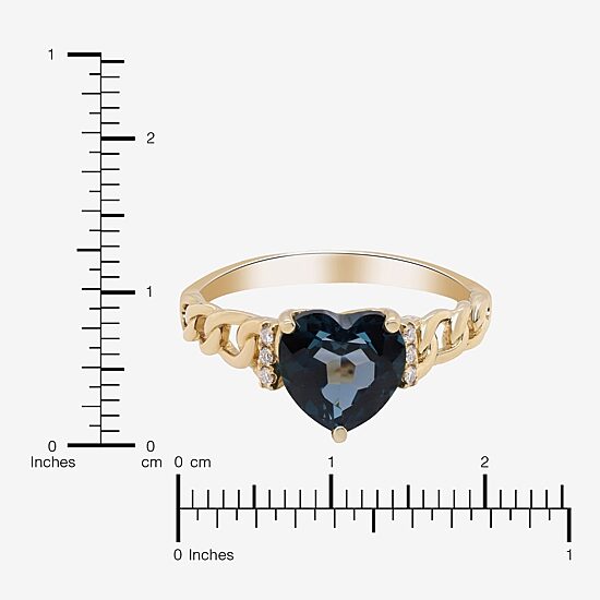 Limited Quantities! Womens Diamond Accent Genuine Blue Topaz 10K Gold Cocktail Ring