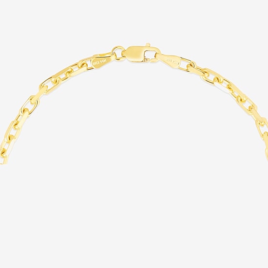 Mens 14K Gold 7.25 Inch Solid Link Chain Bracelet