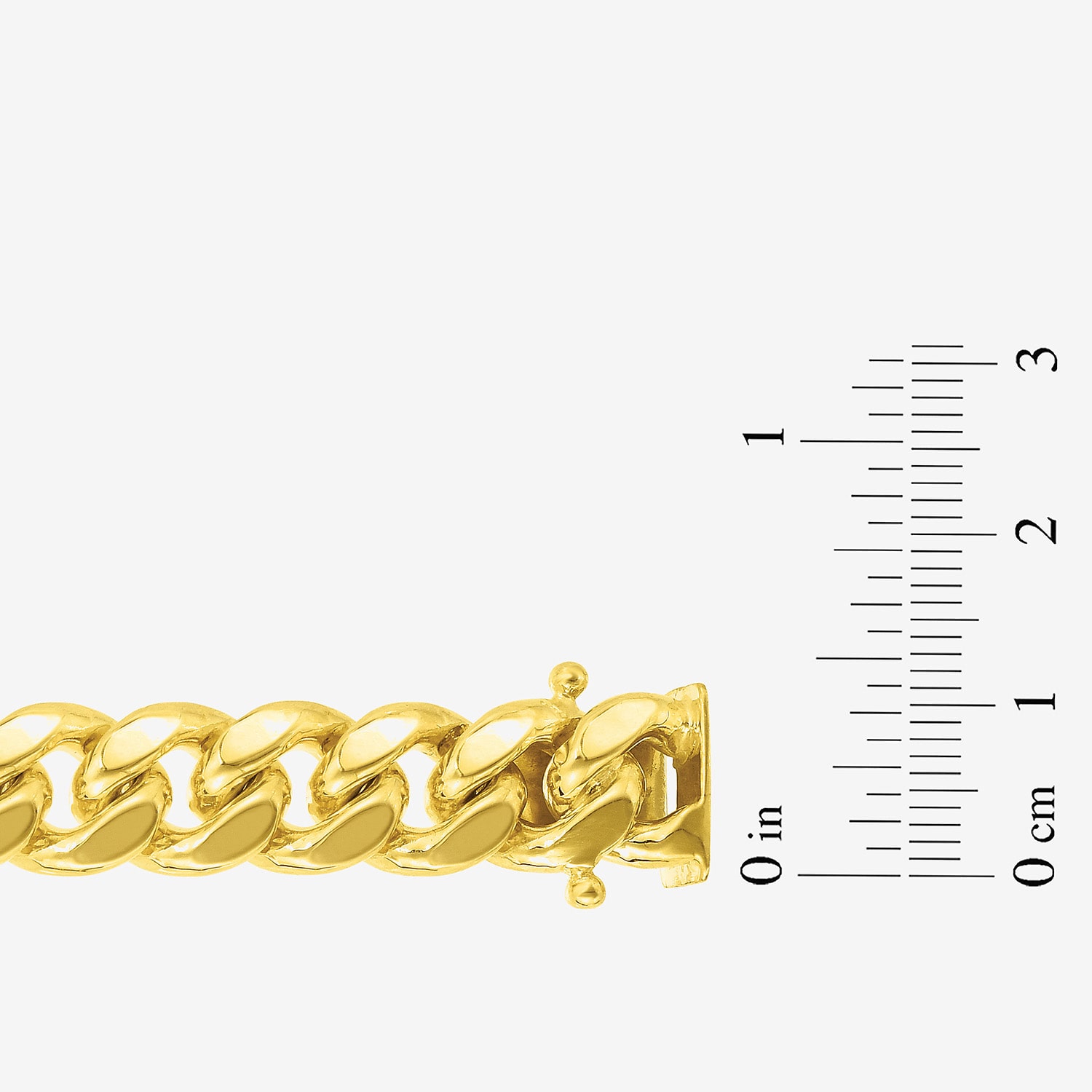 Mens 14K Gold 8 1/2 Inch Hollow Cuban Chain Bracelet