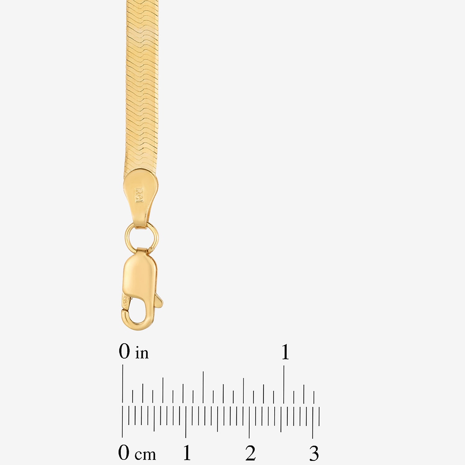 Womens 14K Gold 16 Inch Herringbone Chain Necklace