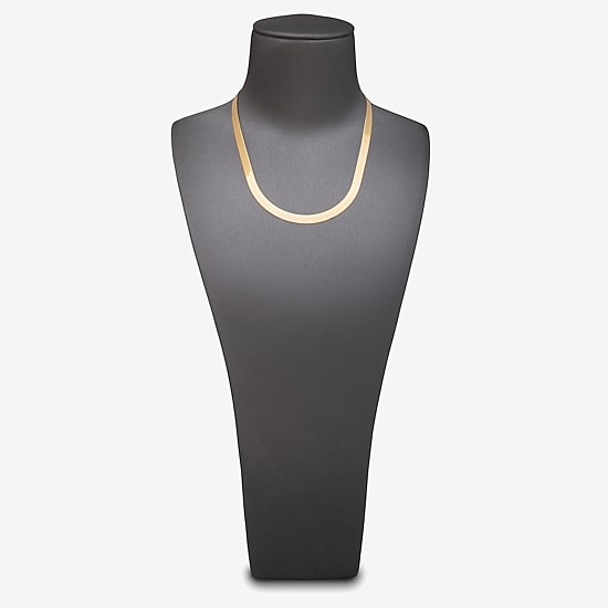 Womens 14K Gold 16 Inch Herringbone Chain Necklace