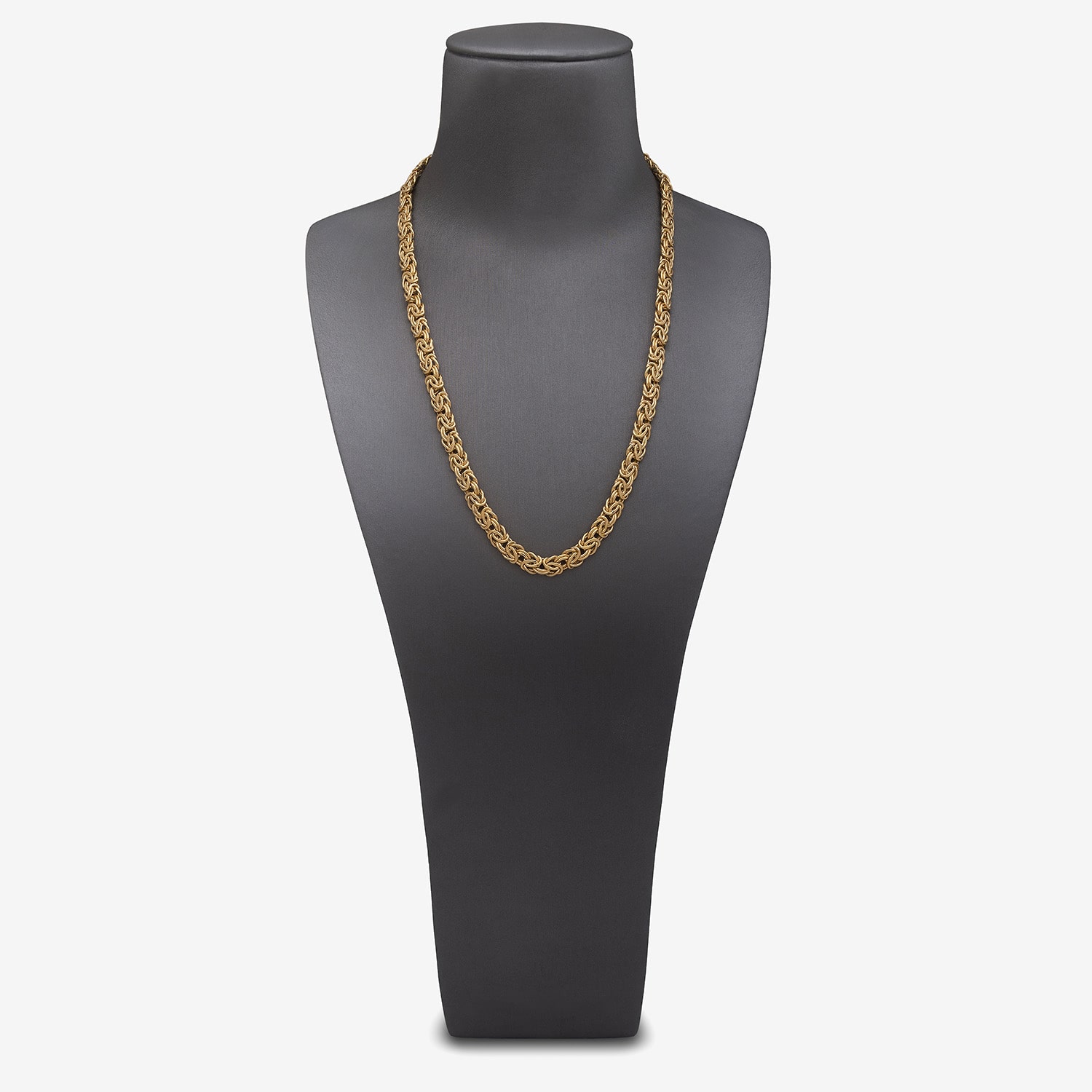 Mens 14K Gold 18 Inch Byzantine Chain Necklace