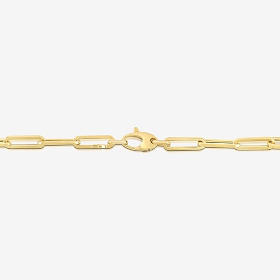 Unisex Adult 14K Gold 18 Inch Paperclip Chain Necklace
