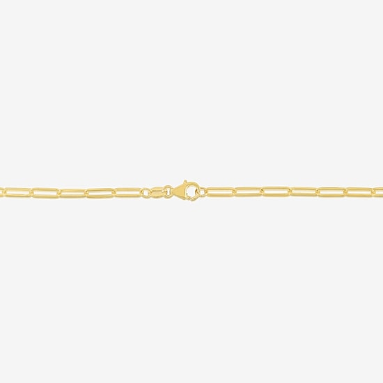 Womens 14K Gold 16 Inch Paperclip Chain Necklace