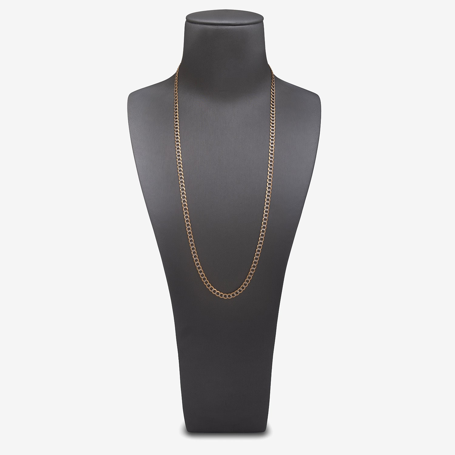 Mens 14K Gold Inch Curb Chain Necklace