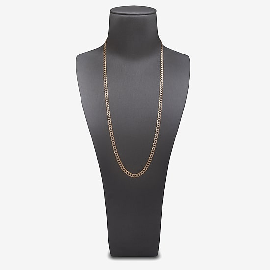 Mens 14K Gold 24 Inch Curb Chain Necklace