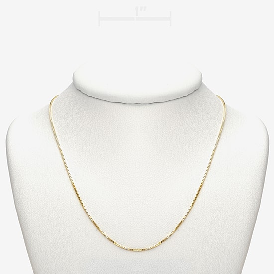 Womens 14K Gold 16 Inch Box Chain Necklace