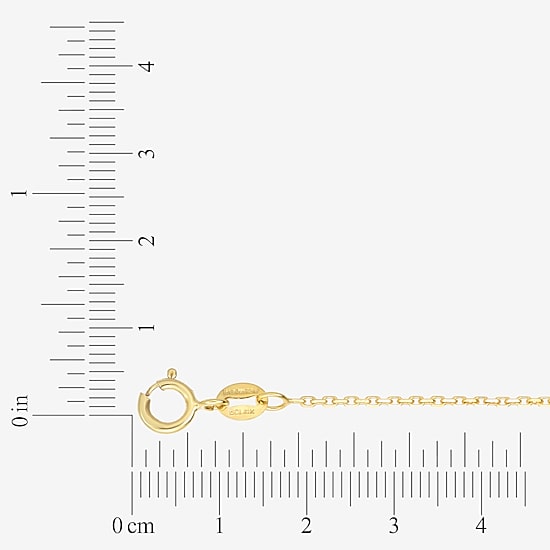 Womens 14K Gold 18 Inch Cable Chain Necklace