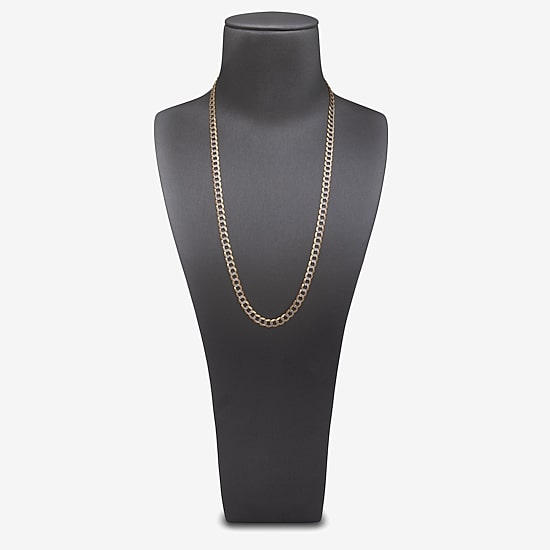 Unisex Adult 14K Gold 18 Inch Curb Chain Necklace