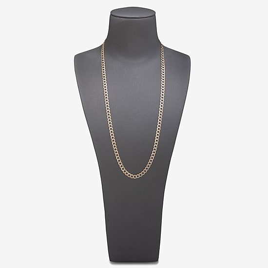 Mens 14K Gold 20 Inch Curb Chain Necklace