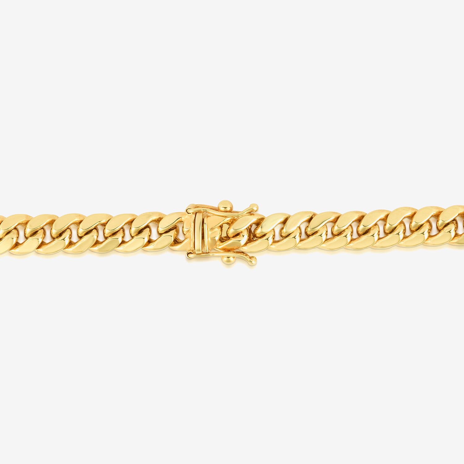 Mens 14K Gold 8 1/2 Inch Hollow Cuban Chain Bracelet