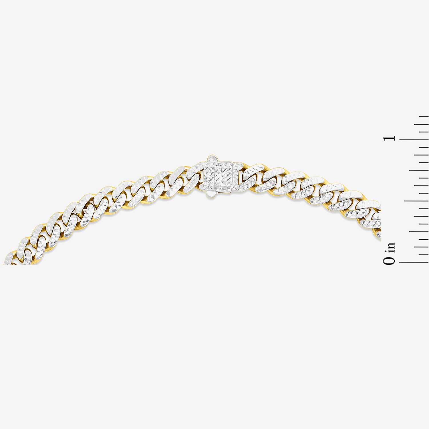 Mens 14K Gold 8 / Inch Semisolid Cuban Chain Bracelet