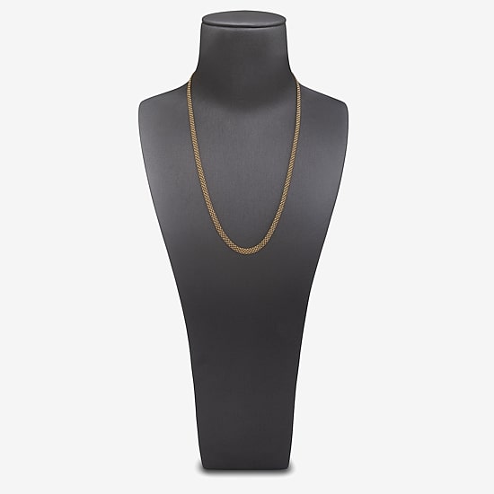Womens 14K Gold 18 Inch Braid Chain Necklace
