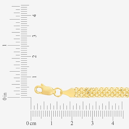 Womens 14K Gold 18 Inch Braid Chain Necklace