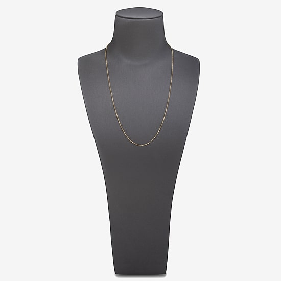 Womens 14K Gold 18 Inch Bead Chain Necklace
