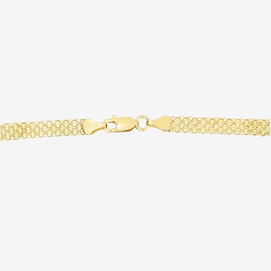 Womens 14K Gold 18 Inch Braid Chain Necklace