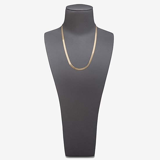 Unisex Adult 14K Gold 18 Inch Herringbone Chain Necklace