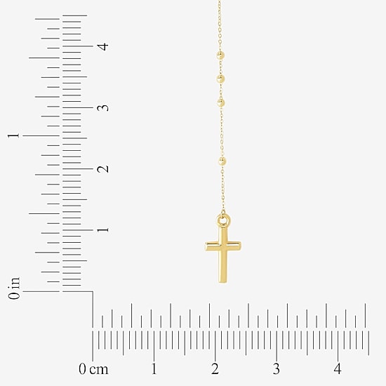 Religious Jewelry Cross Unisex Adult 14K Gold 26 Inch Rosary Necklace