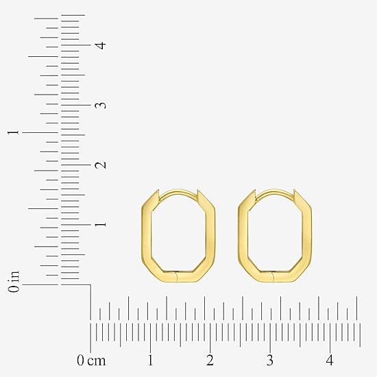 Womens 14K Gold 14.4mm Hoop Earrings