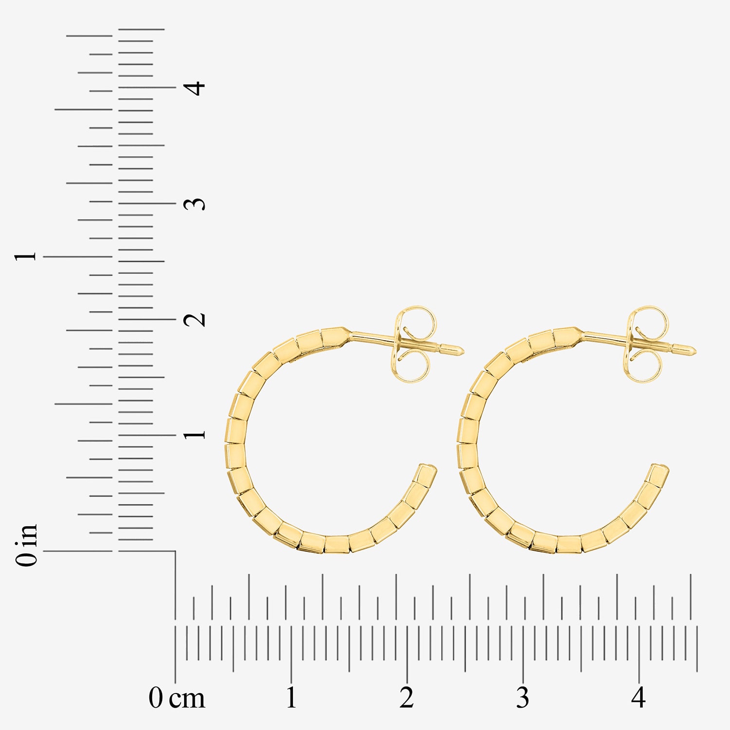 Womens 14K Gold 19.2mm Hoop Earrings