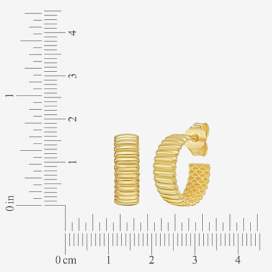 Gold Addiction Womens 14K Gold 15.2mm Hoop Earrings