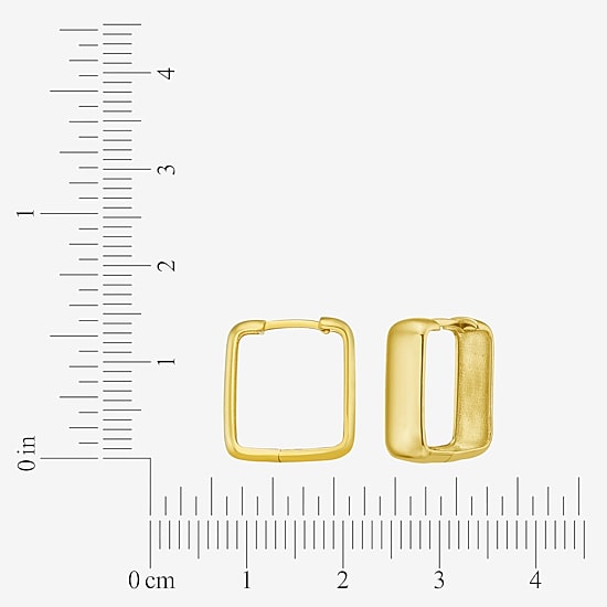 Gold Addiction Womens 14K Gold 14.2mm Square Hoop Earrings