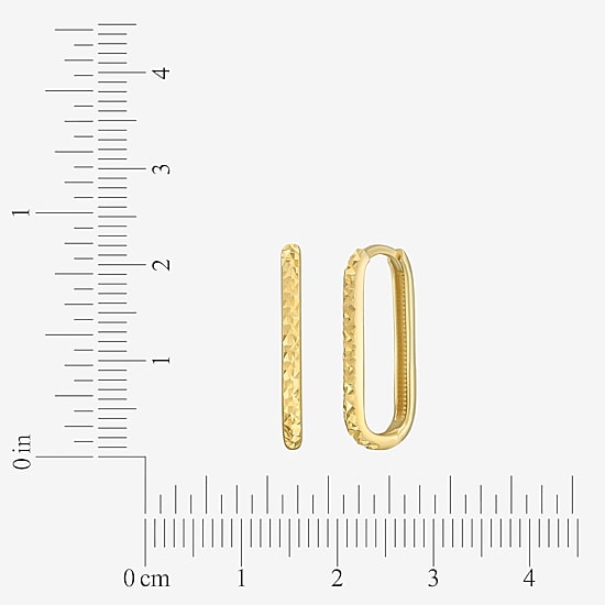 Gold Addiction Womens 14K Gold 20.2mm Oval Hoop Earrings