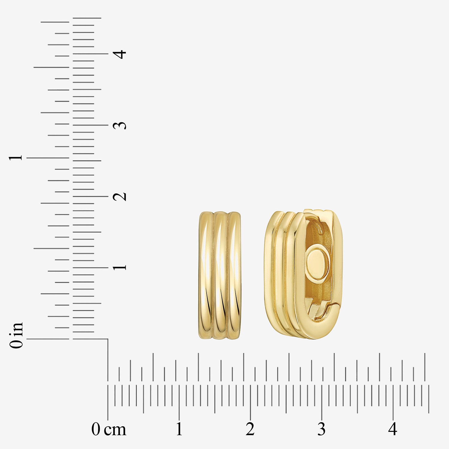 Womens 14K Gold 18mm Oval Hoop Earrings