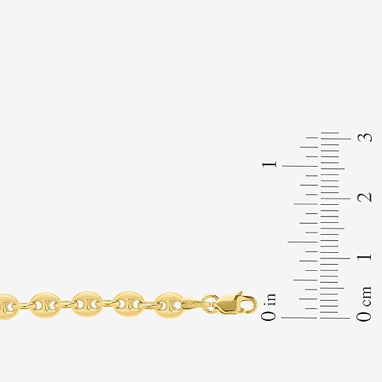 Gold Addiction Unisex Adult 14K Gold 7 Inch Solid Mariner Chain Bracelet