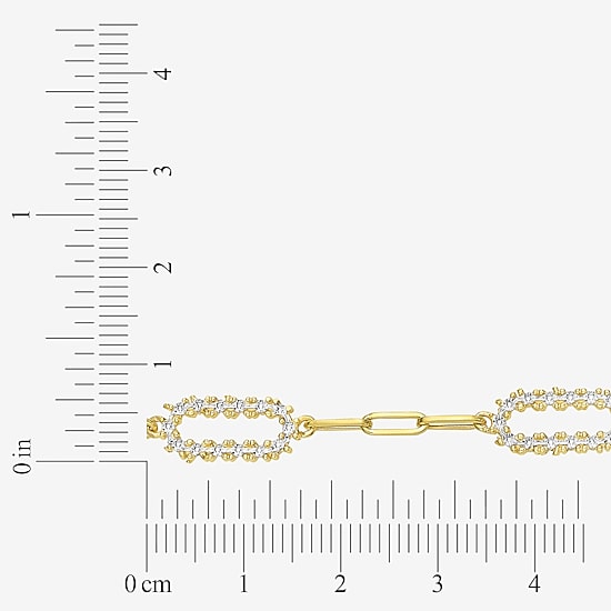 Womens 14K Gold 7.5 Inch Cable Chain Bracelet