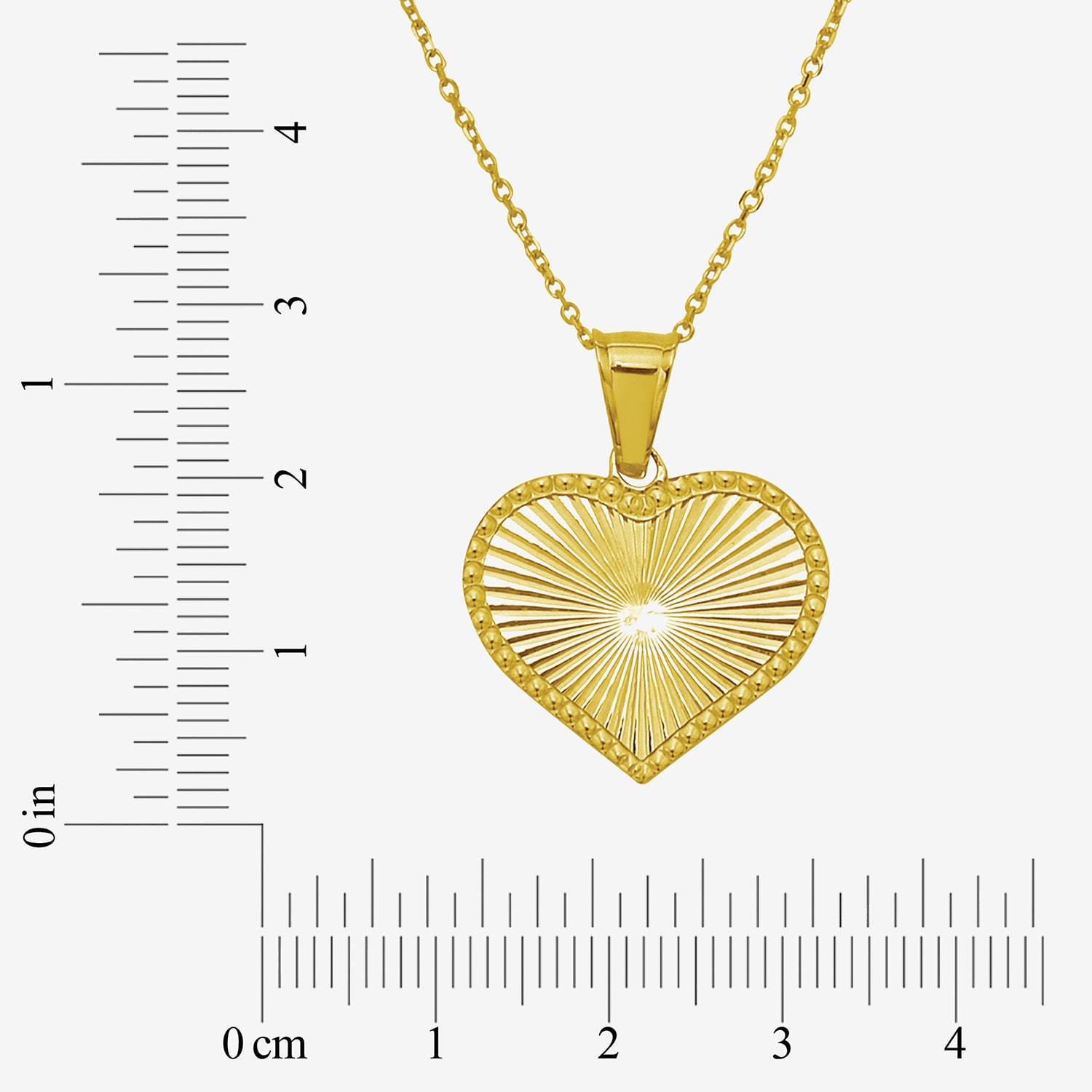 Womens 14K Gold Heart 18 Inch Pendant Necklace
