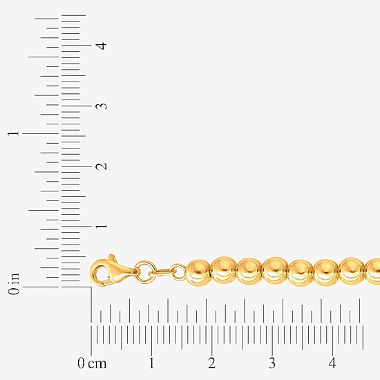 Unisex Adult 14K Gold 8 Inch Bead Chain Bracelet