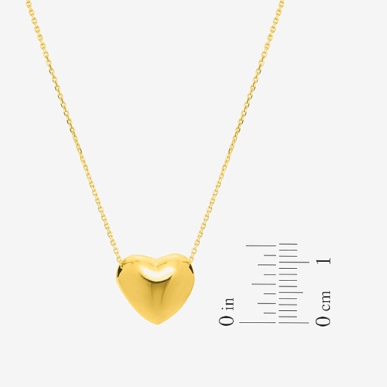 Unisex Adult 14K Gold Heart 18 Inch Pendant Necklace