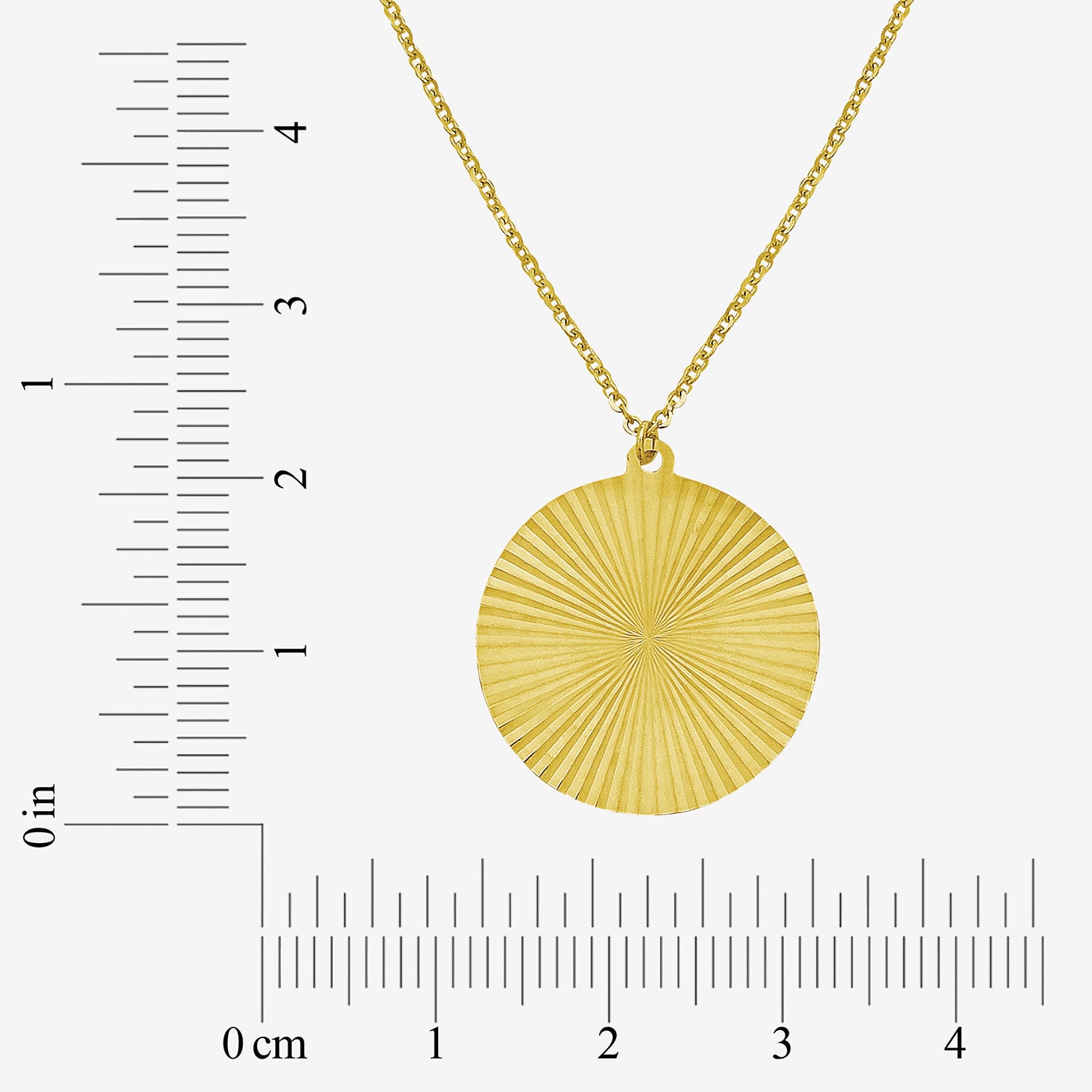 Unisex Adult 14K Gold Round 18 Inch Pendant Necklace