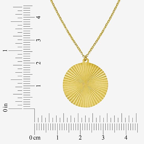 Unisex Adult 14K Gold Round 18 Inch Pendant Necklace