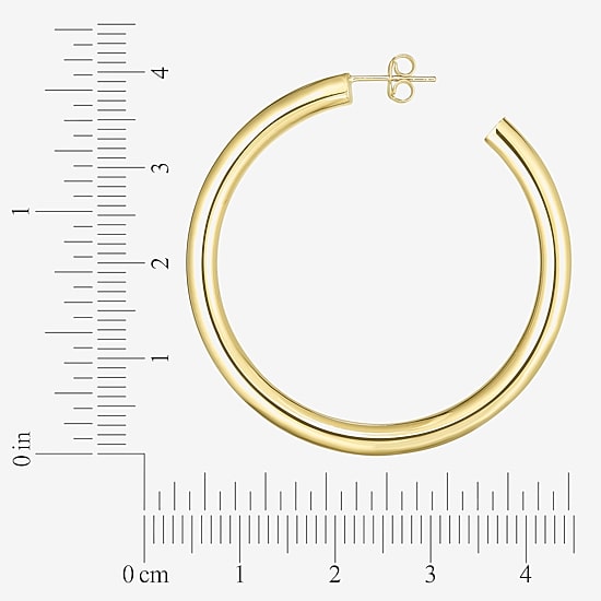 Womens 14K Gold 40mm Hoop Earrings