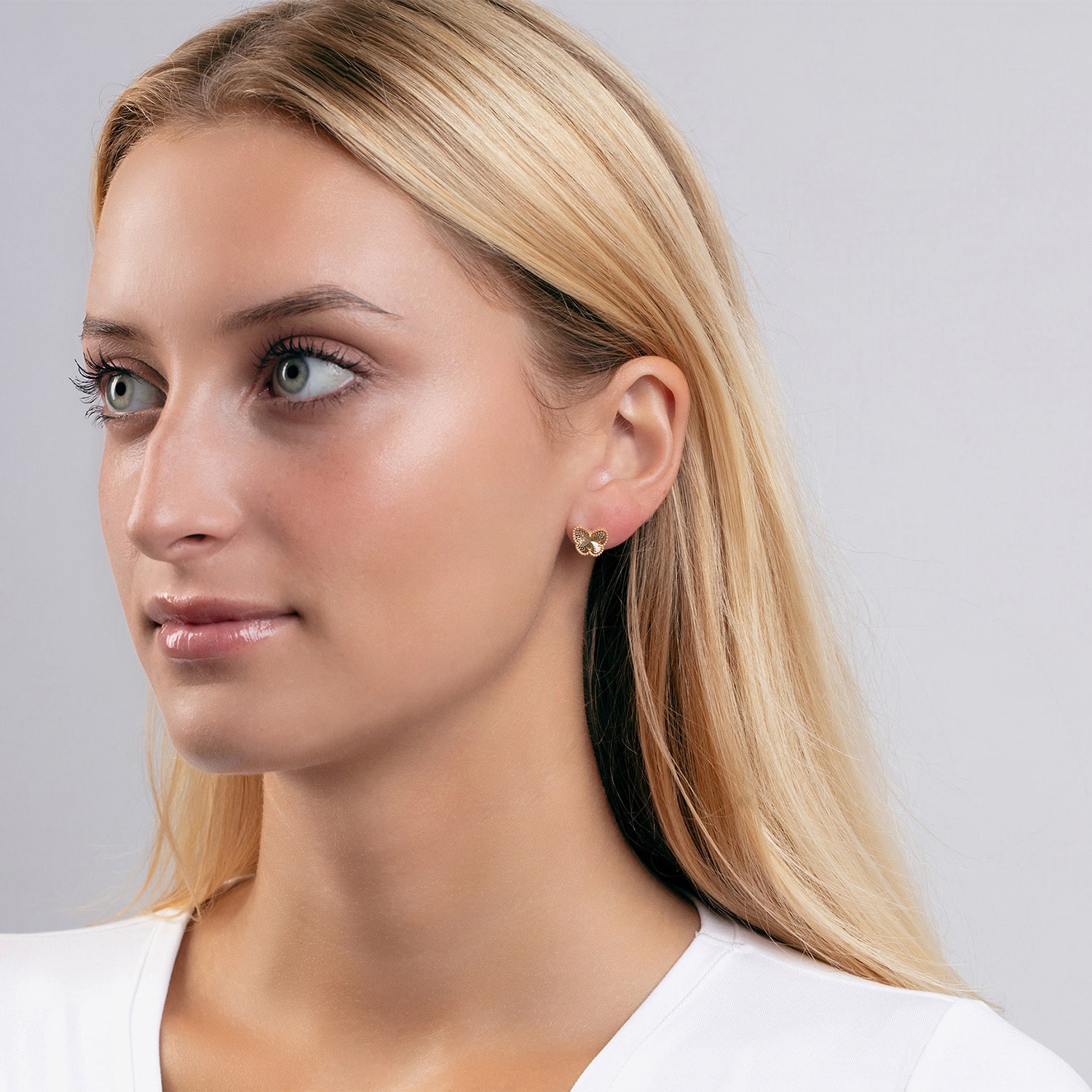 14K Gold 8.4mm Butterfly Stud Earrings