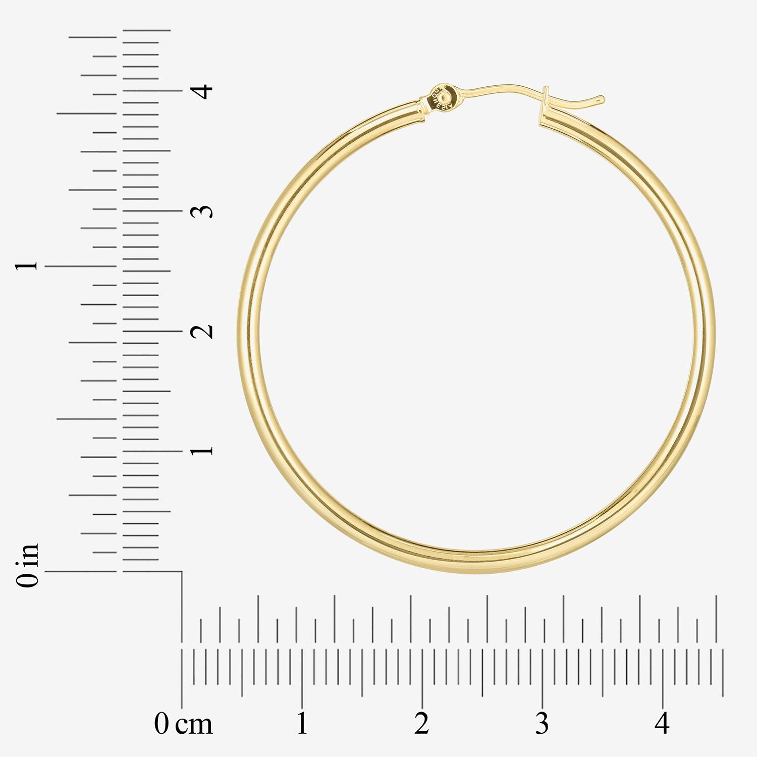 Womens 14K Gold 40mm Hoop Earrings