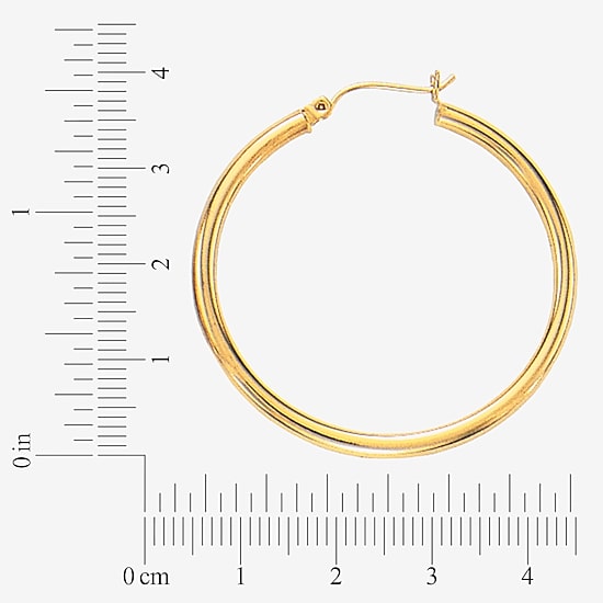 Womens 14K Gold 40mm Hoop Earrings