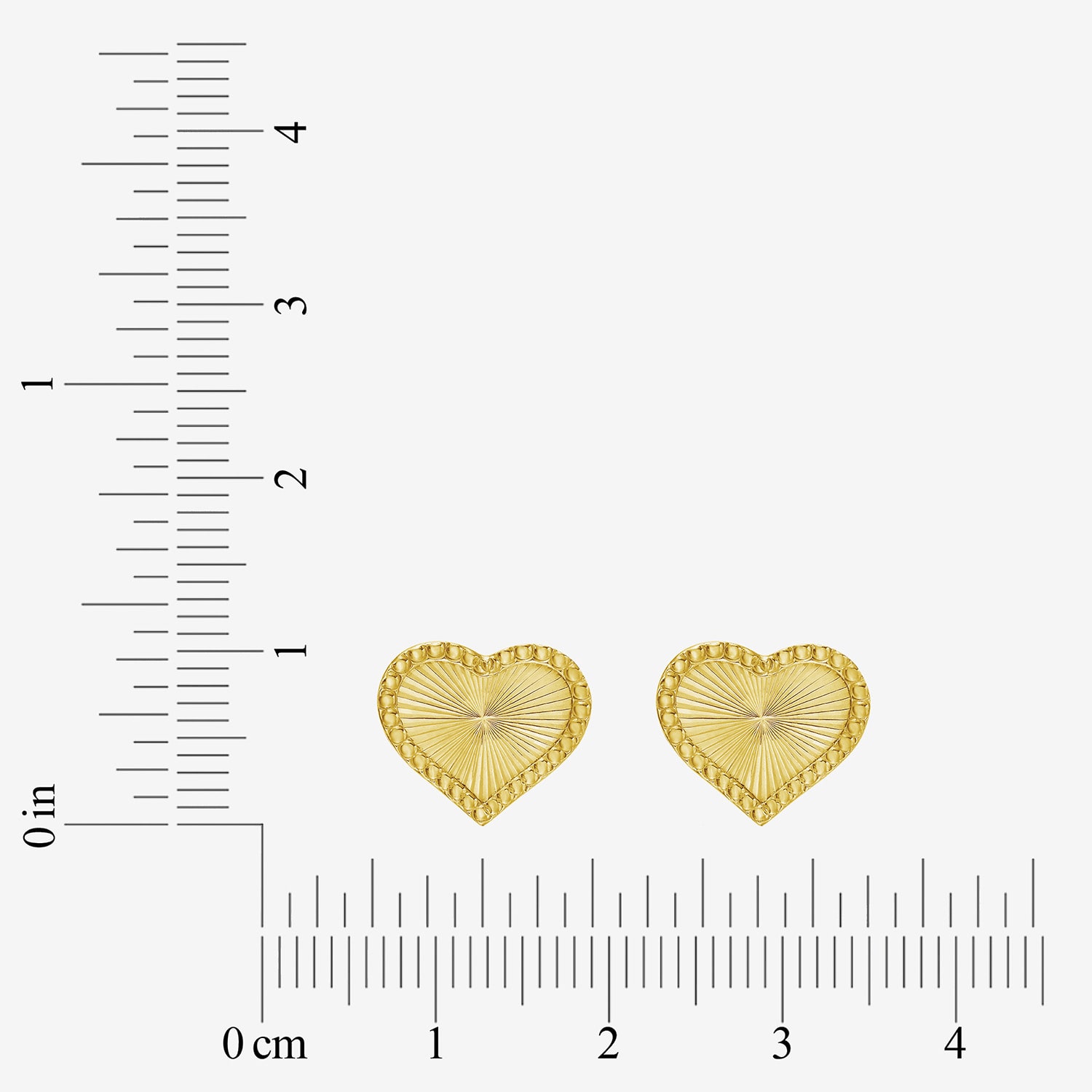 14K Gold 10.5mm Heart Stud Earrings