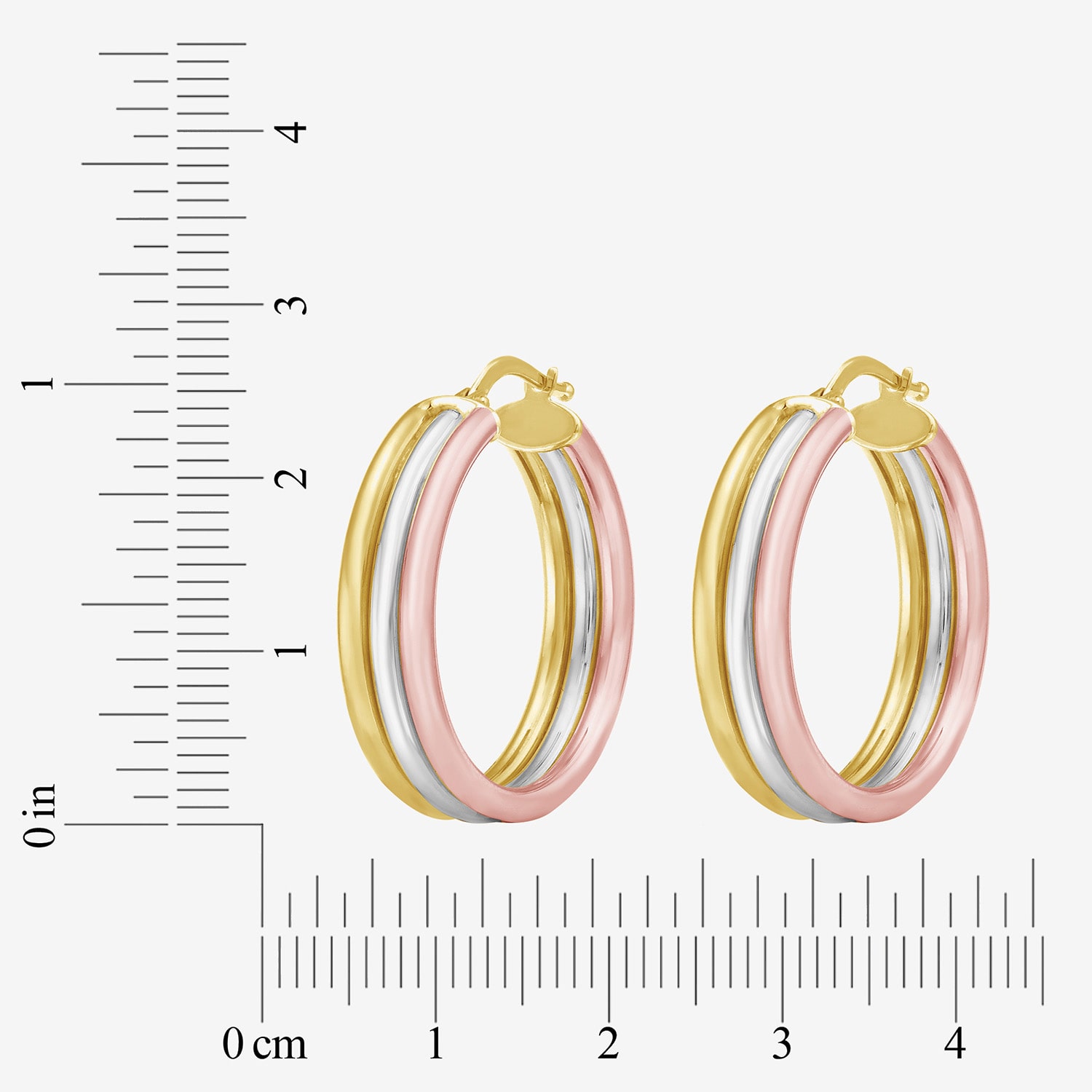 Womens 14K Gold 27mm Hoop Earrings